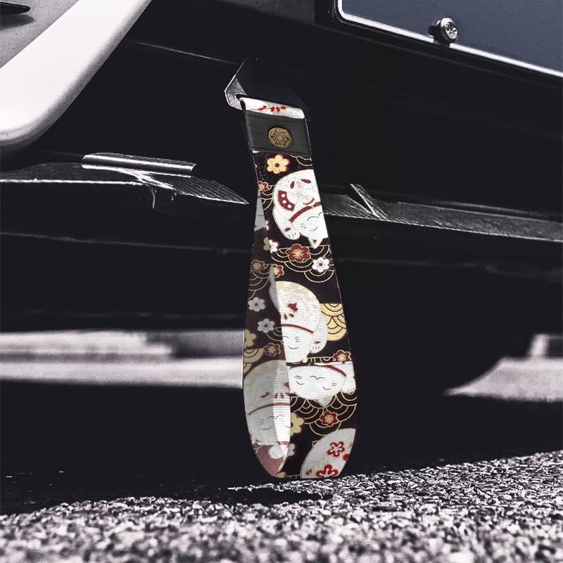 RASTP Racing Tow Strap, Car Modification Sports Trailer Belt Fit for Front or Rear Front Bumper Decorative (Lucky Cat Black) - Image 5